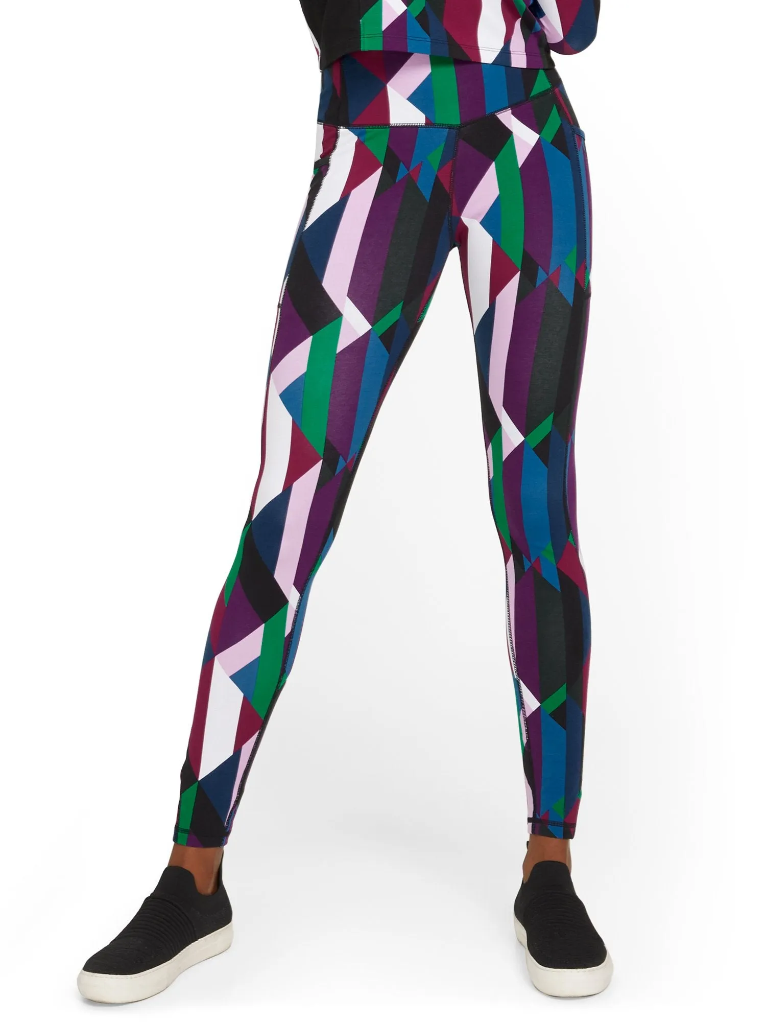 High-Waisted Geometric-Print Pocket Legging