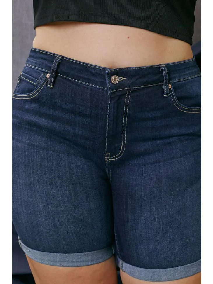 KanCan Mid-Rise Fold Hem Shorts