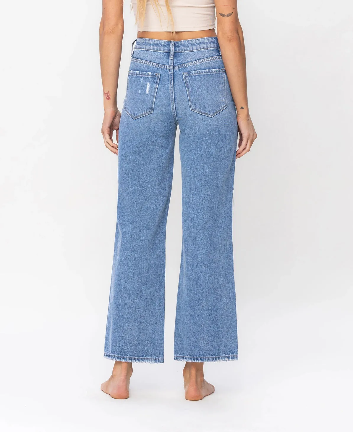 Kelly High Rise Distressed Straight Leg Jeans