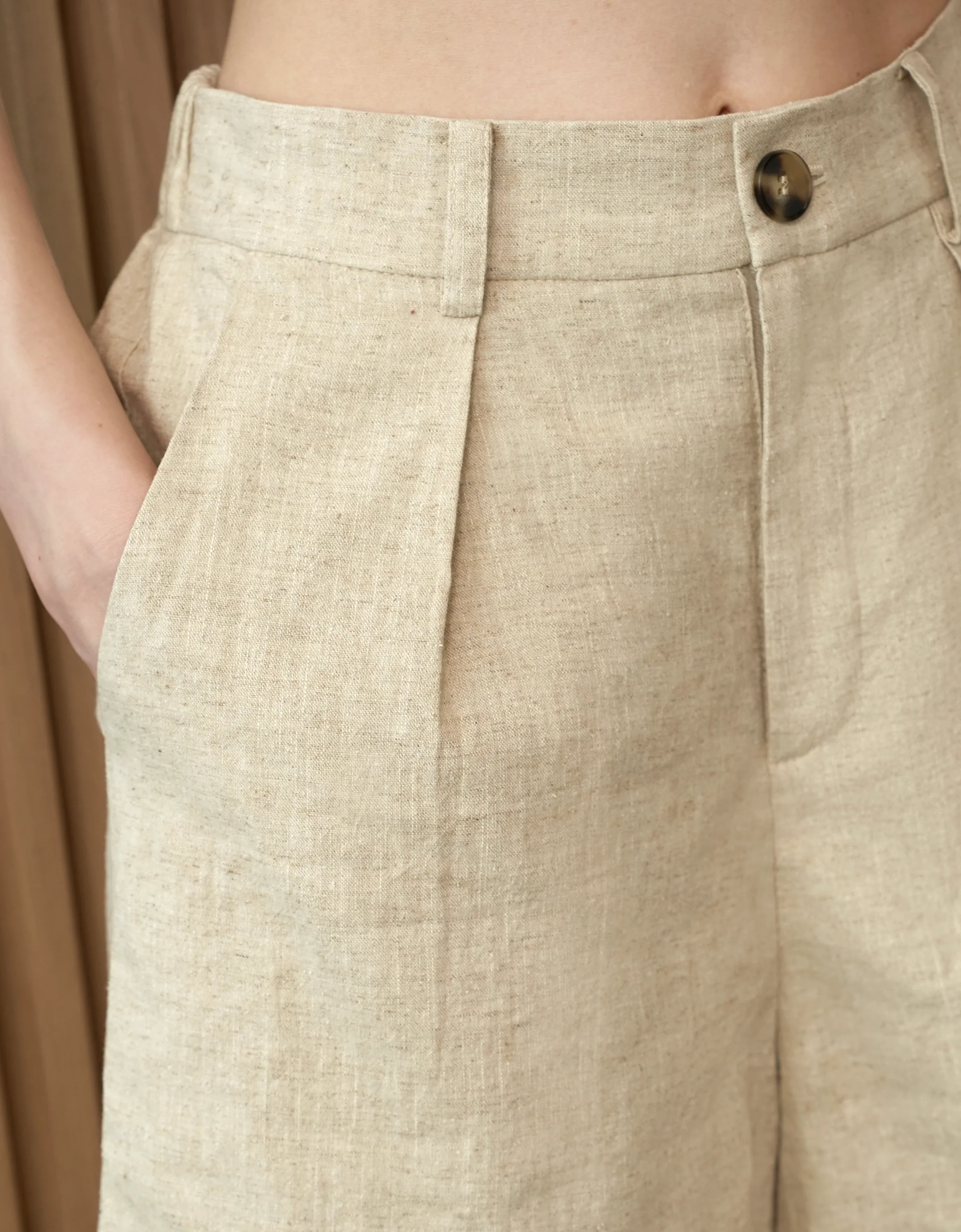 Linen-blend Casual Shorts