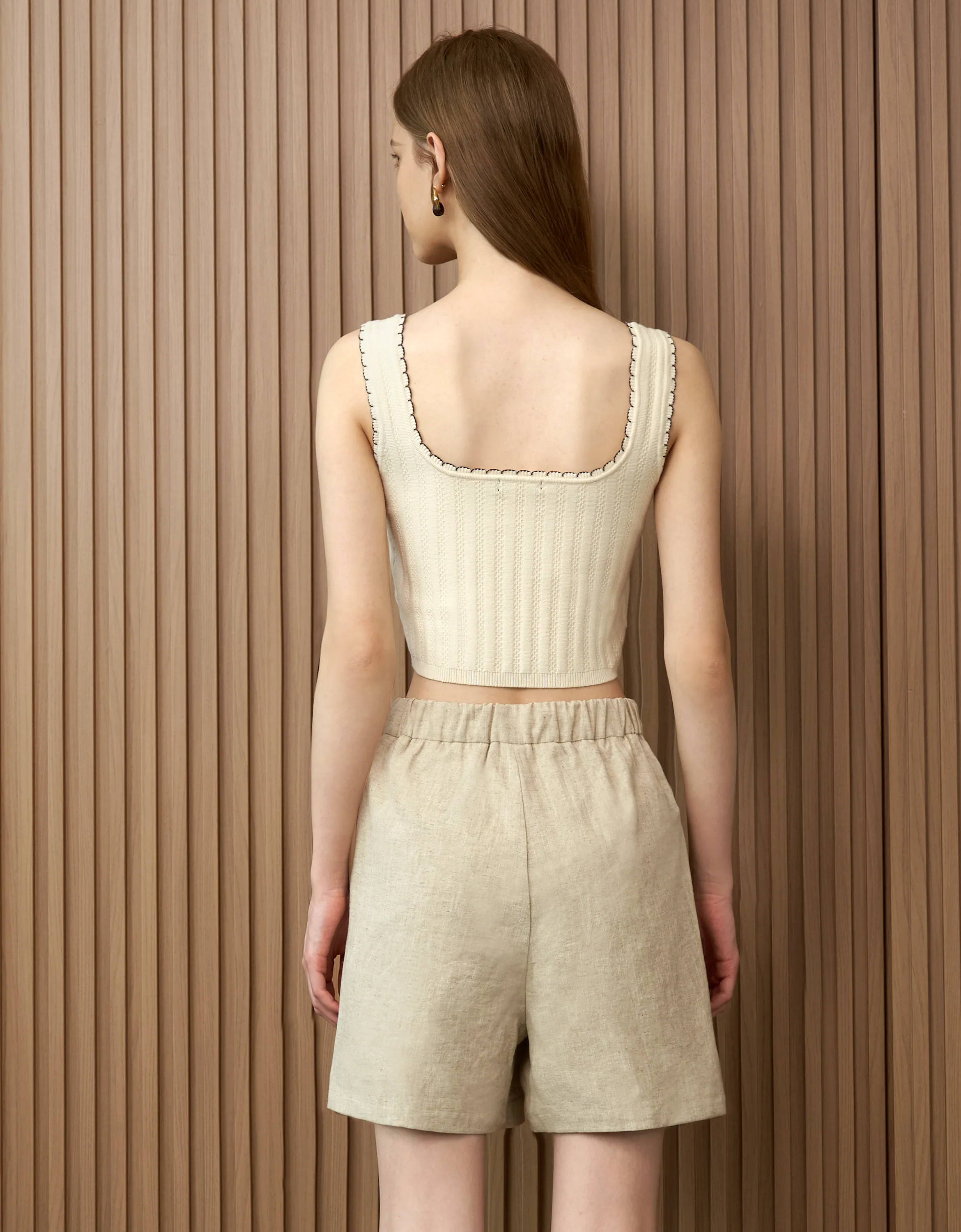 Linen-blend Casual Shorts