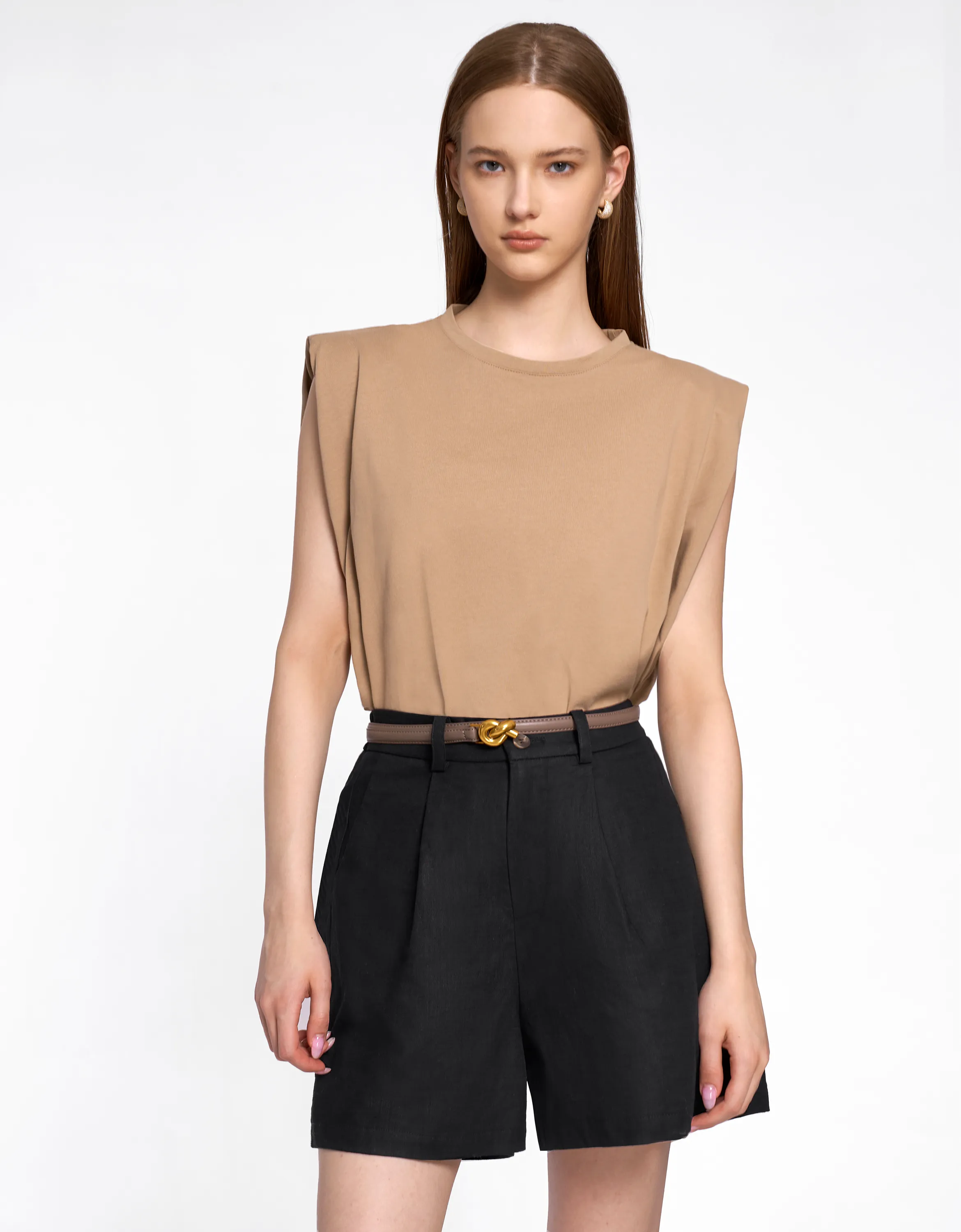 Linen-blend Casual Shorts