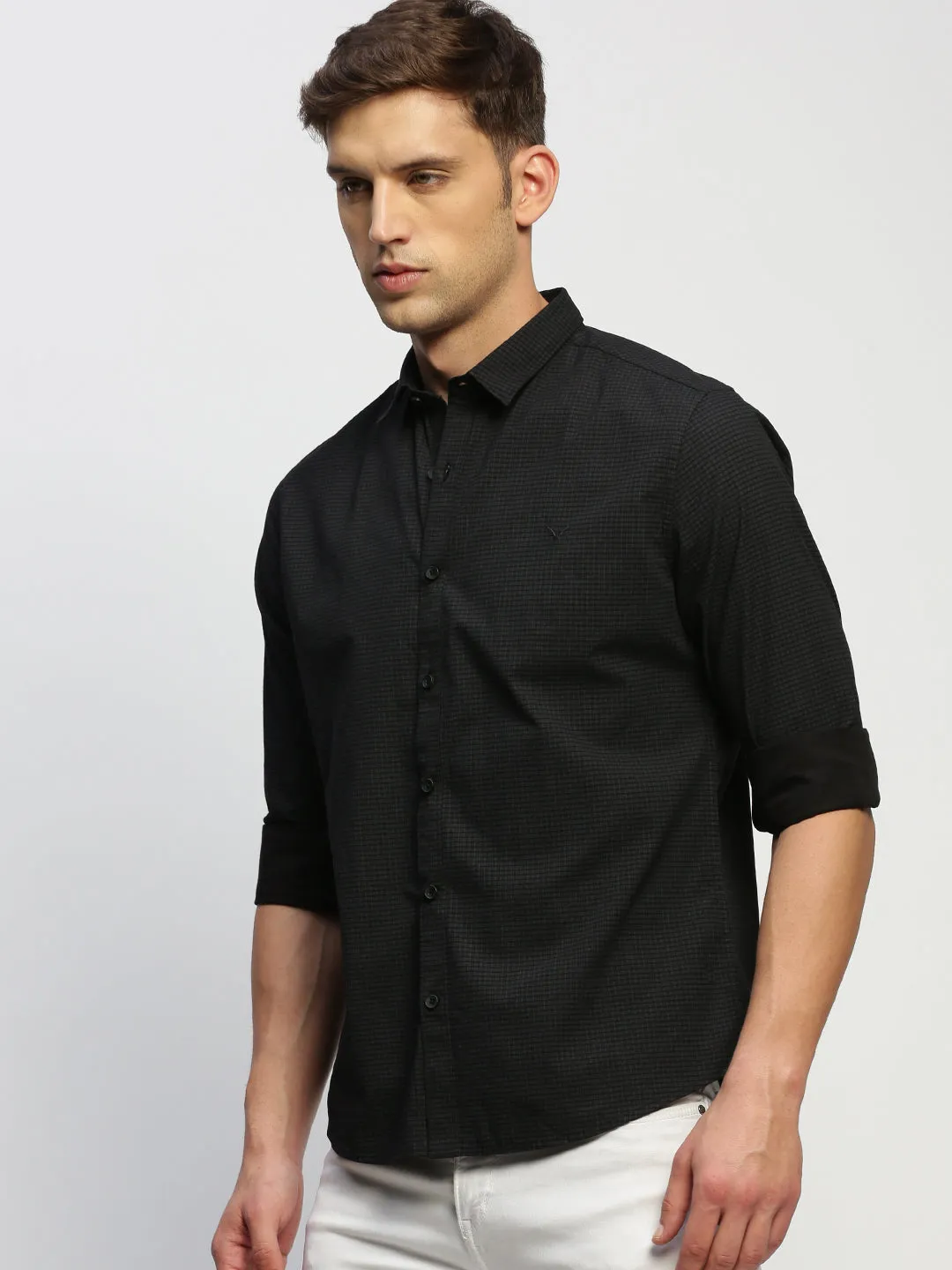 Men Black Striped Shirt