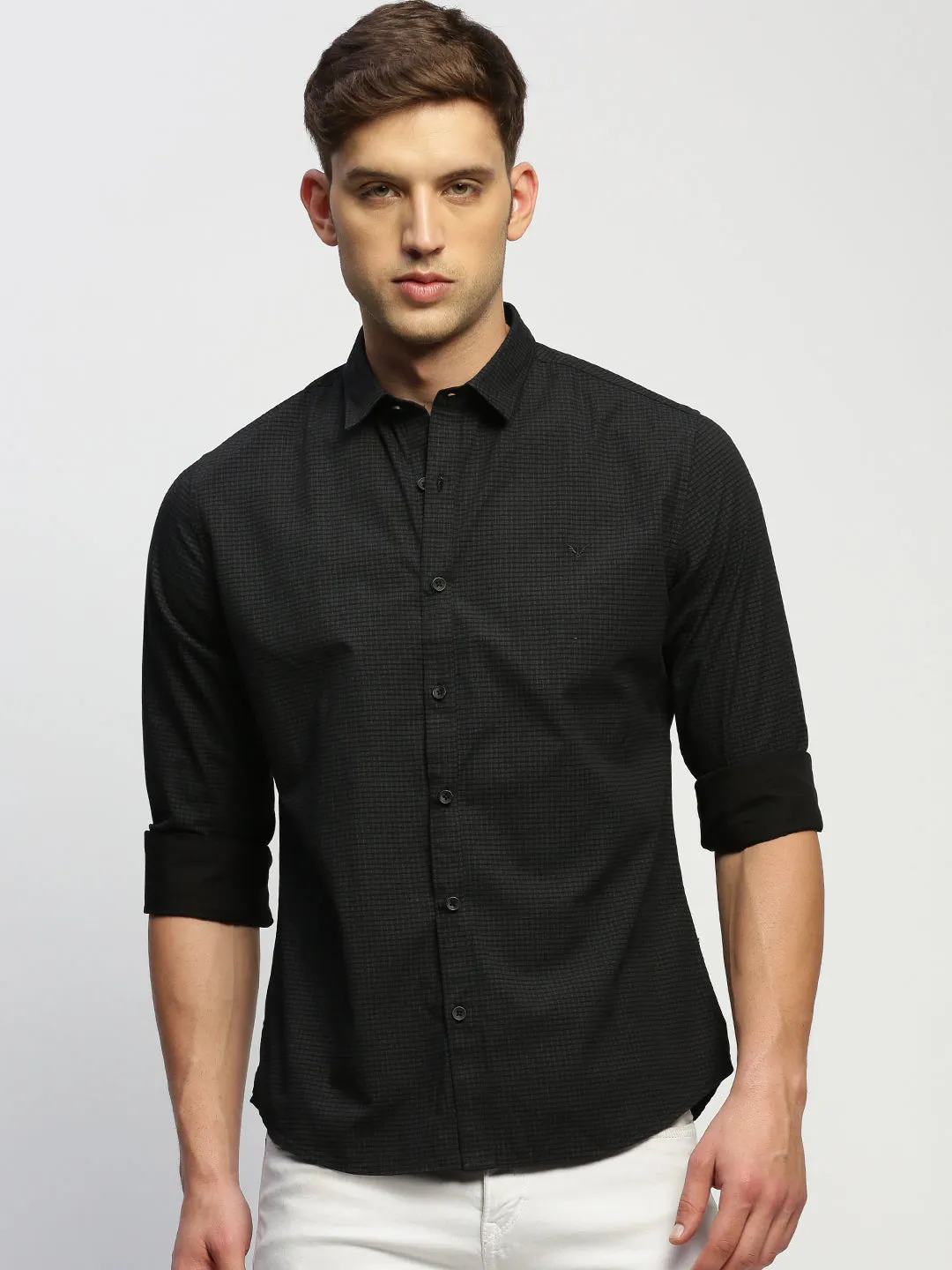 Men Black Striped Shirt
