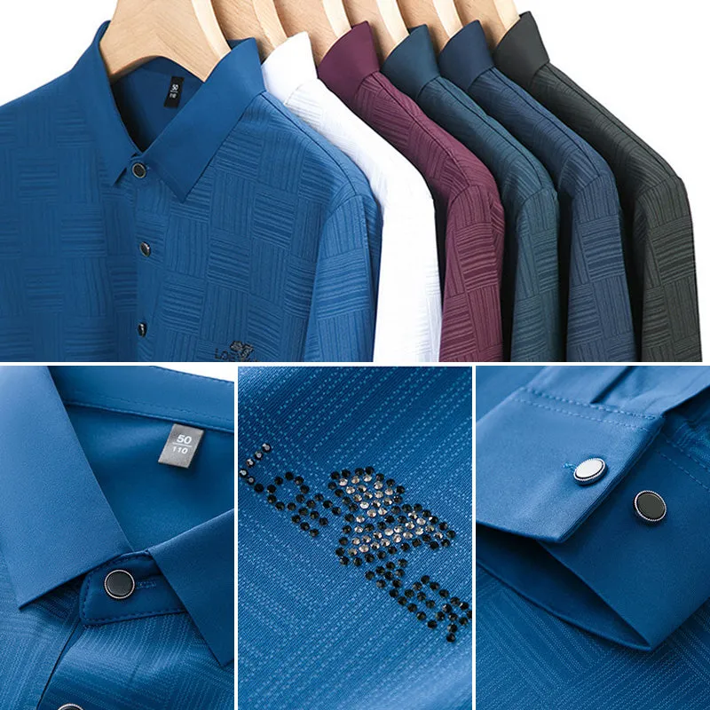 Men's Long Sleeve Wrinkle Free Casual Shirt（50% OFF）