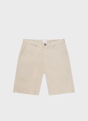 Men's Stretch Cotton Twill Chino Shorts in Light Stone