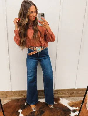 Mid Rise Babe Wide Leg Denim(5325)