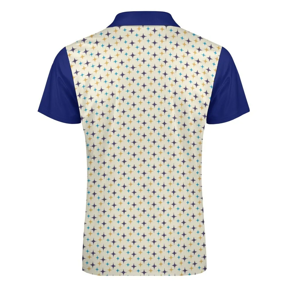 Polo Shirt Men, Men's Polo Shirt, Retro Shirt Men, 50s 60s style shirt, Mid Century Shirt Style, Retro Polo Shirt, Retro Indigo Shirt