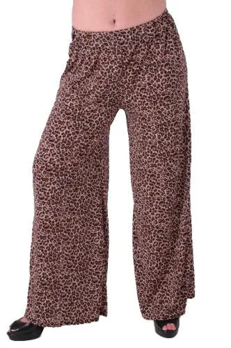 Savannah High Waisted Flared Leopard Print Palazzo Trousers