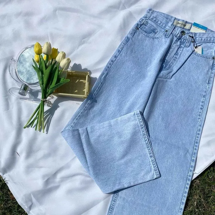 Sky blue wide leg jeans