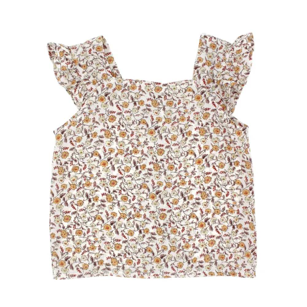 Square Neck Top, Floral