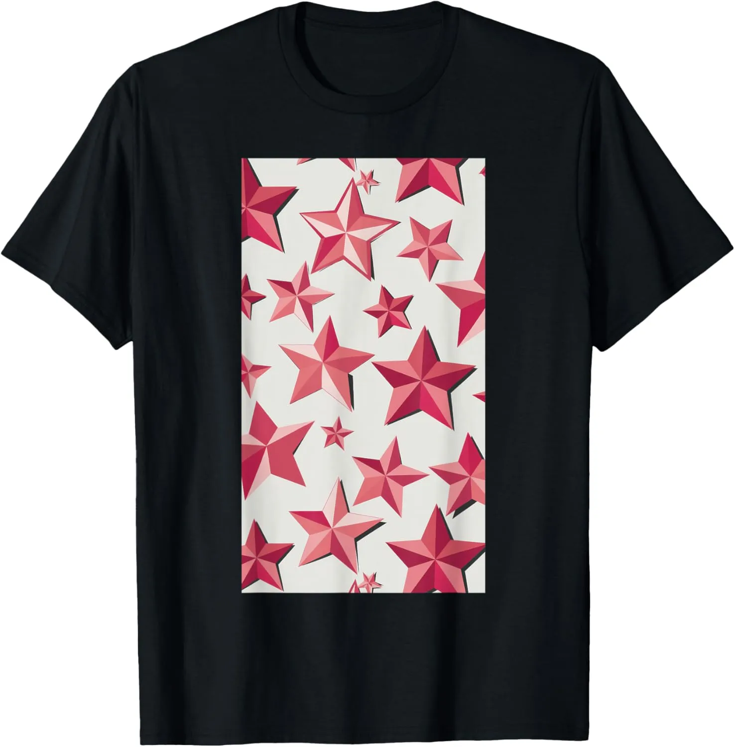 Stars Geometric Pattern Aesthetic Art T-Shirt