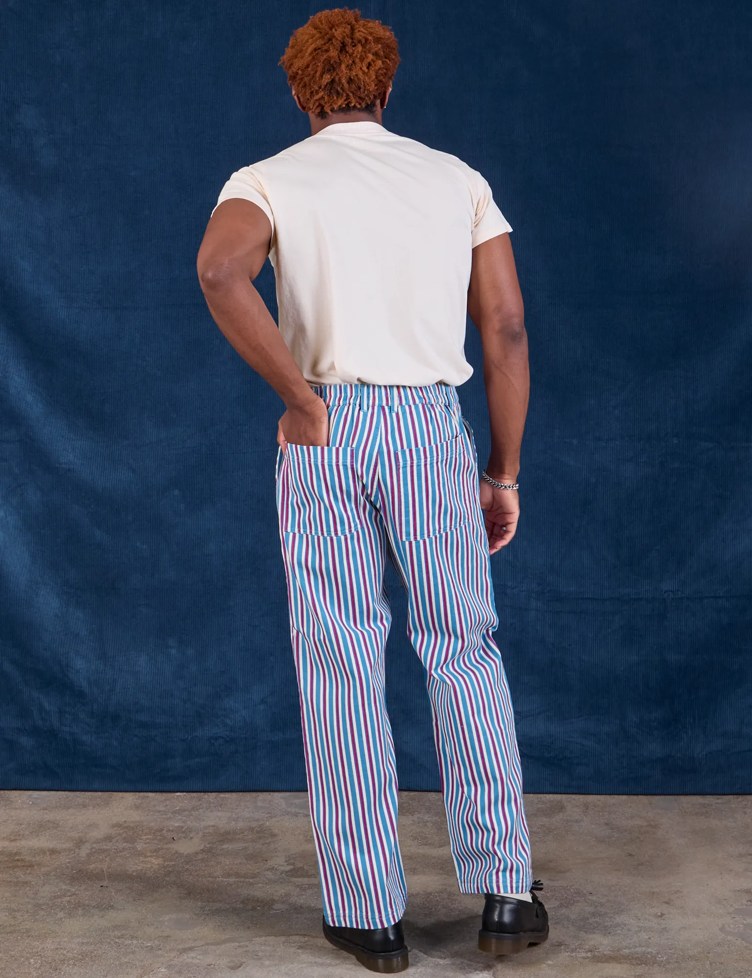 Stripe Work Pants - Blue Raspberry