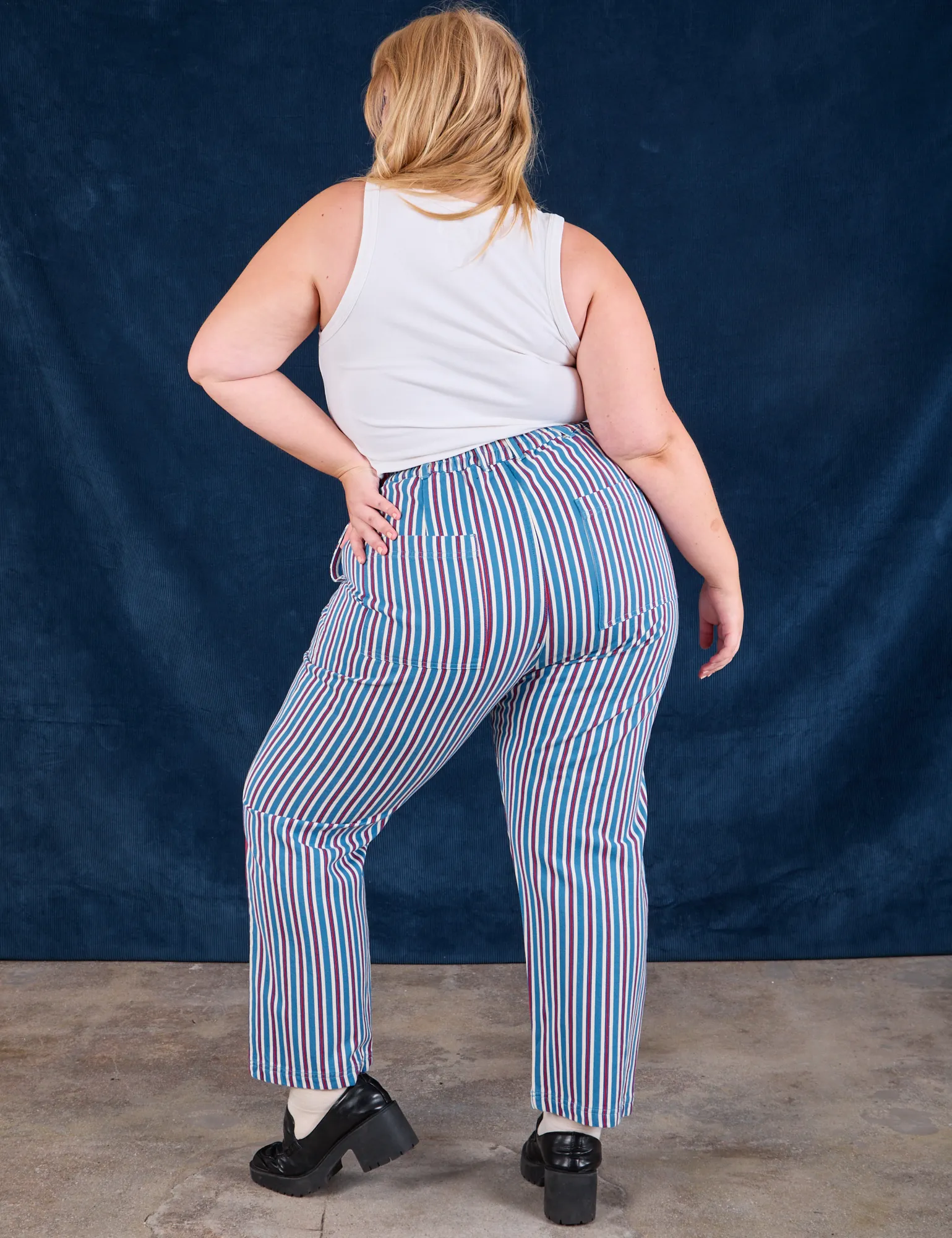 Stripe Work Pants - Blue Raspberry