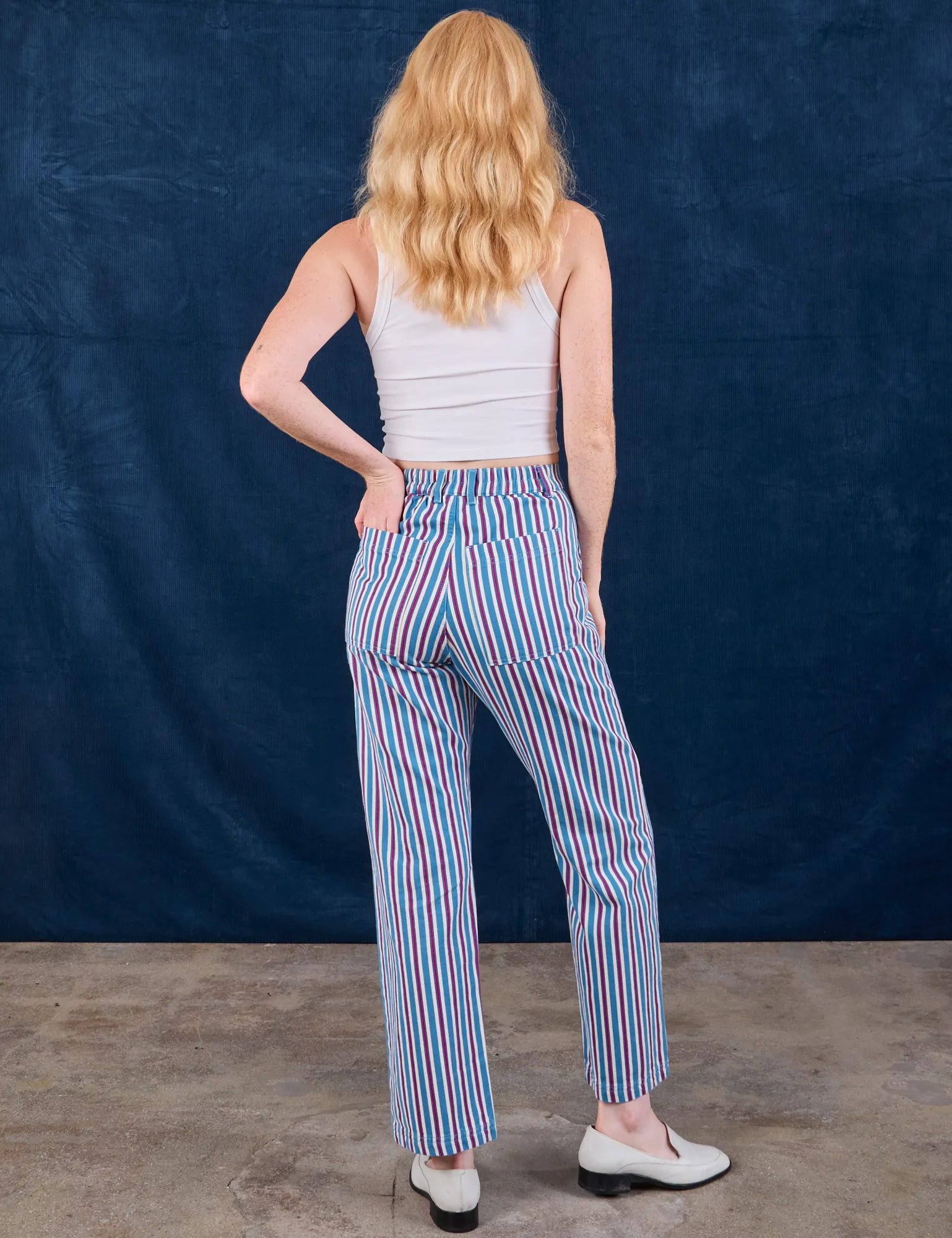 Stripe Work Pants - Blue Raspberry