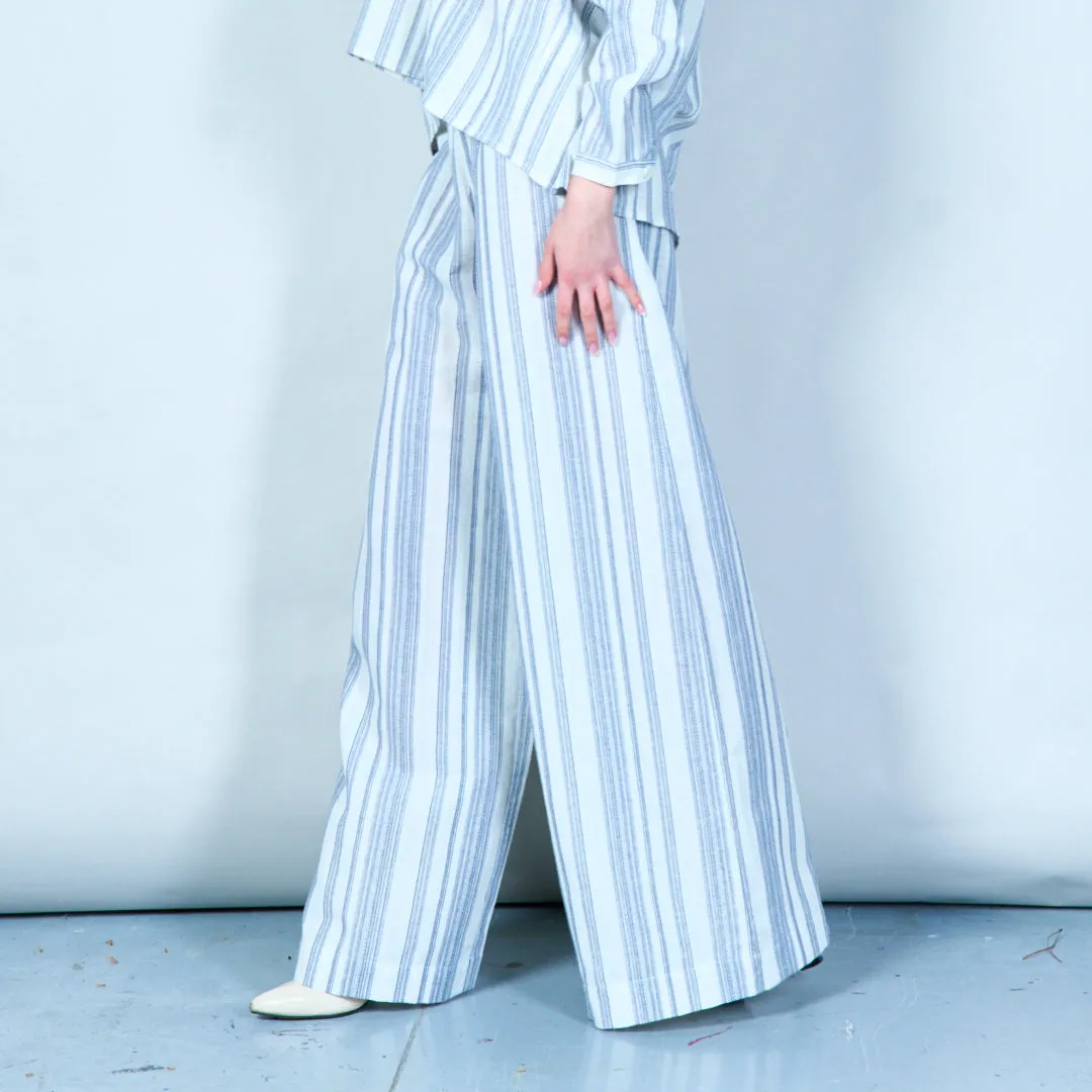 Striped wide-leg linen pants wholesale