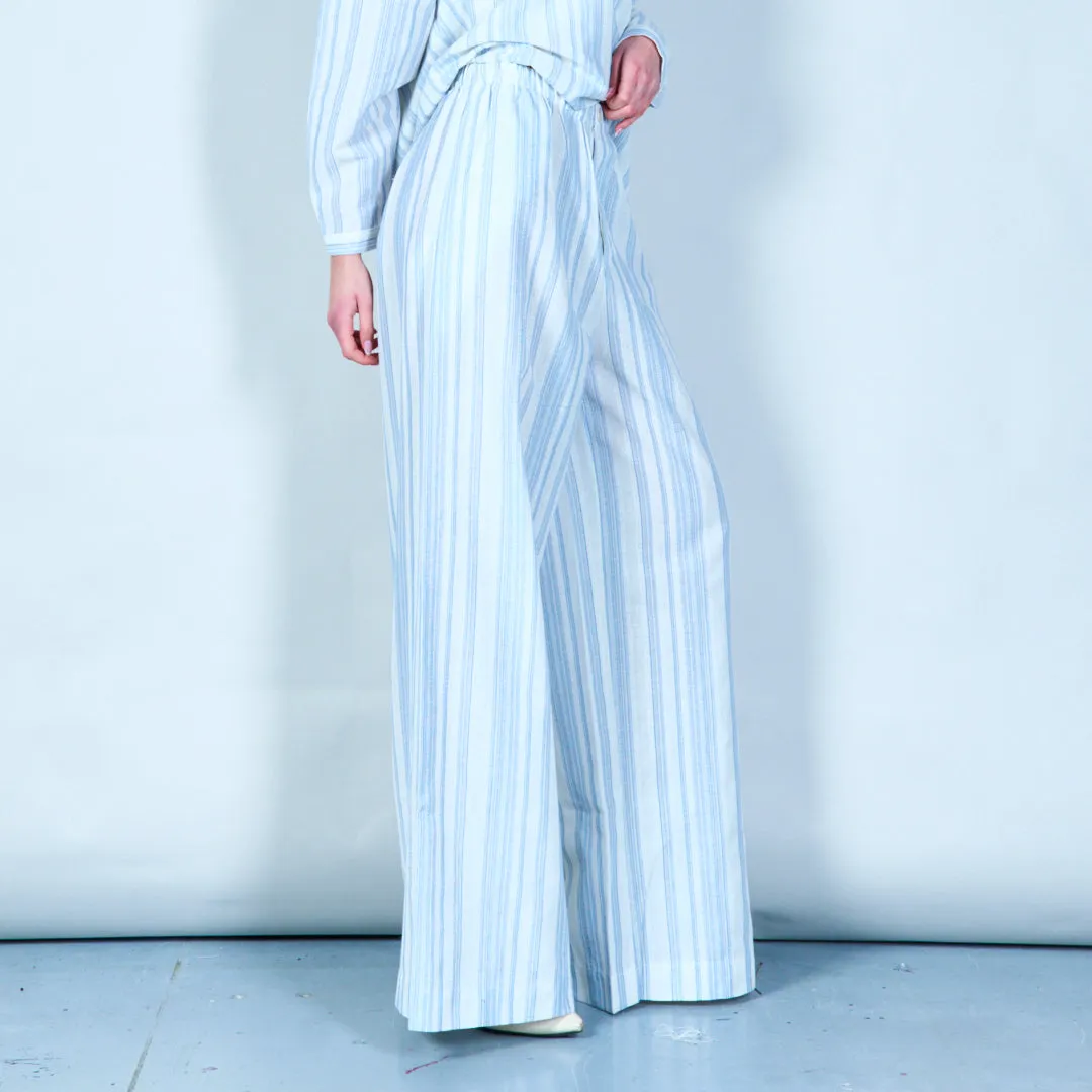 Striped wide-leg linen pants wholesale