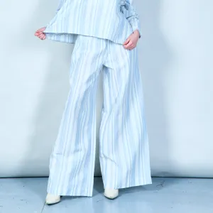 Striped wide-leg linen pants wholesale
