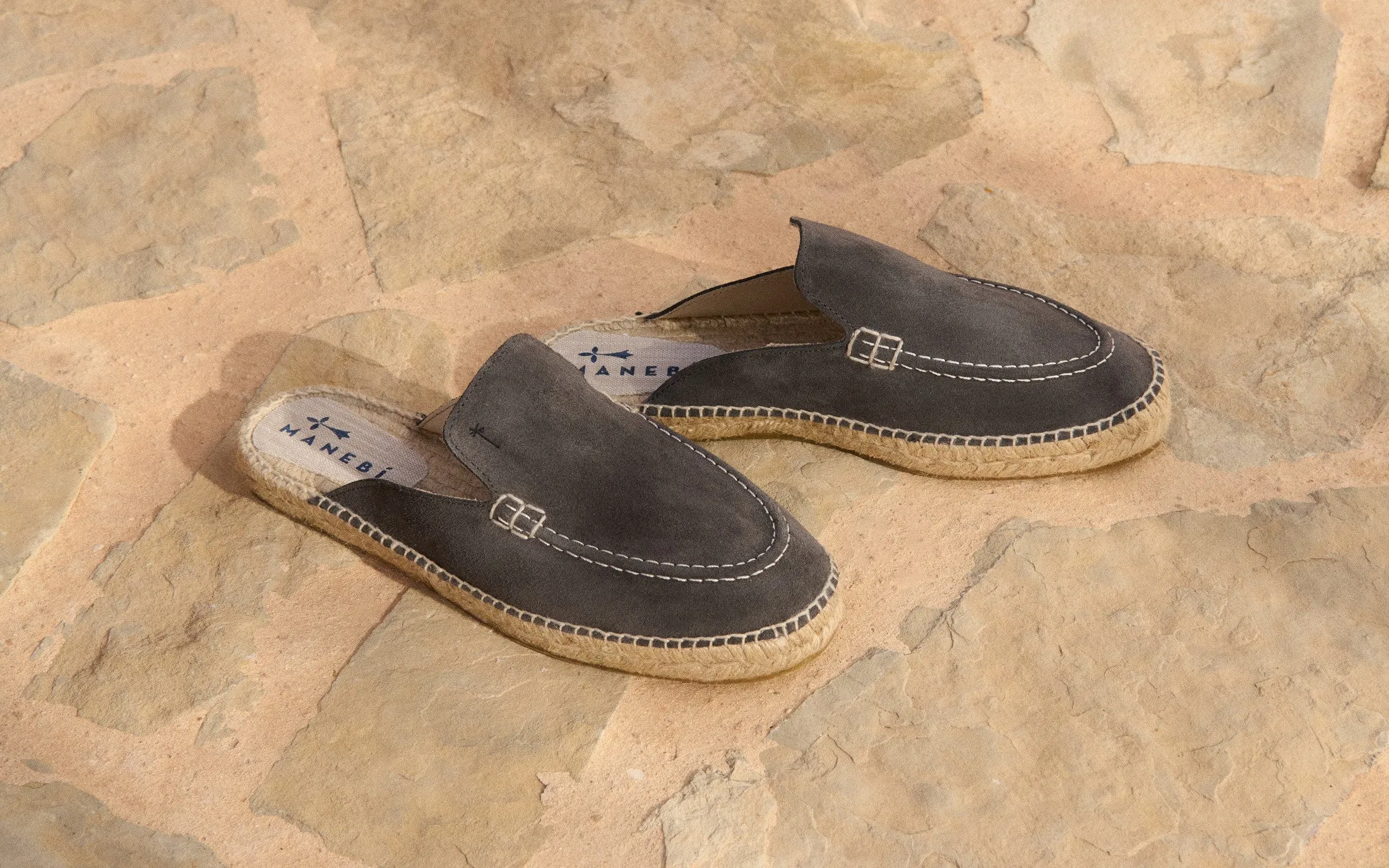 Suede Traveler Loafers Mules - W10MT - Hamptons Carbon Grey