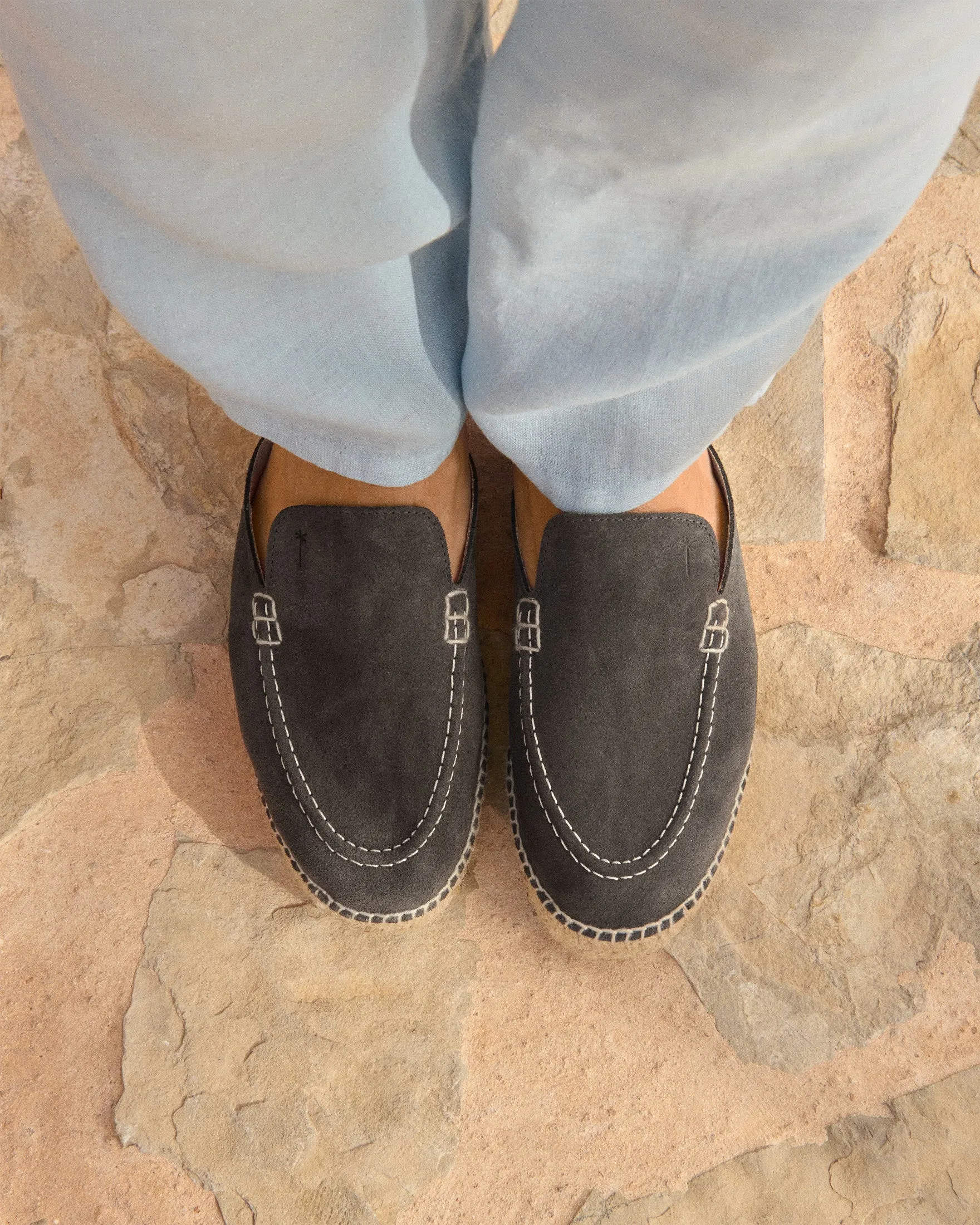 Suede Traveler Loafers Mules - W10MT - Hamptons Carbon Grey