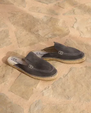 Suede Traveler Loafers Mules - W10MT - Hamptons Carbon Grey