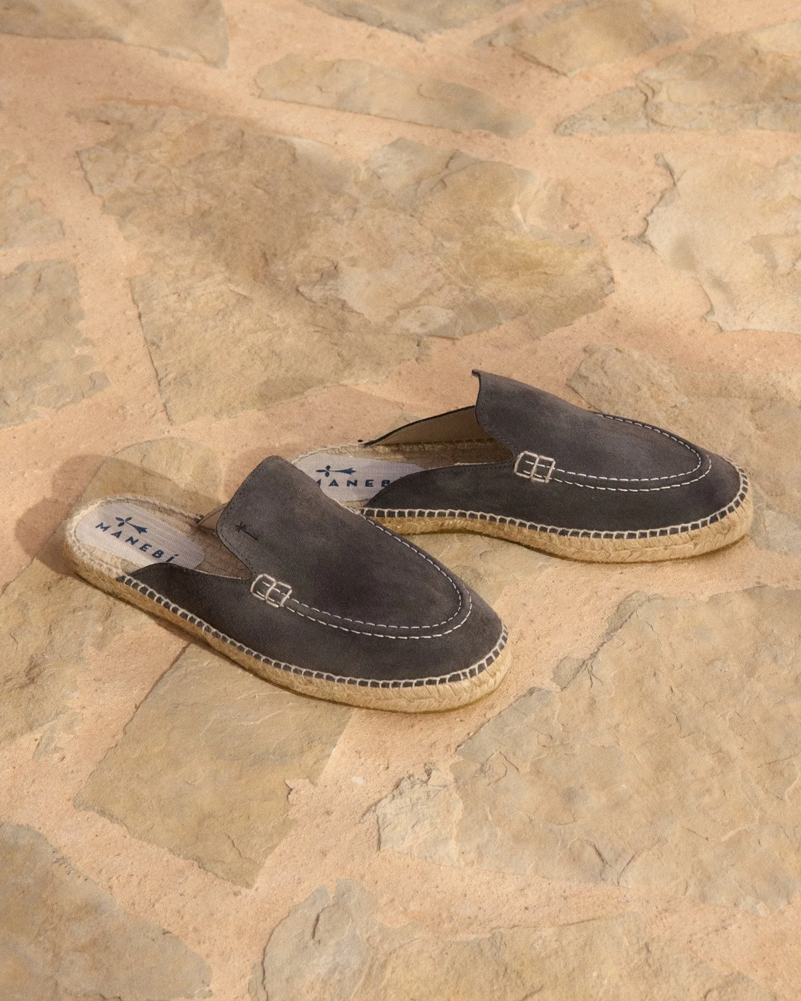 Suede Traveler Loafers Mules - W10MT - Hamptons Carbon Grey