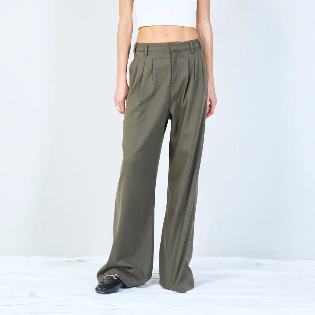 Tailored wide-leg trousers with pleated front wholesale