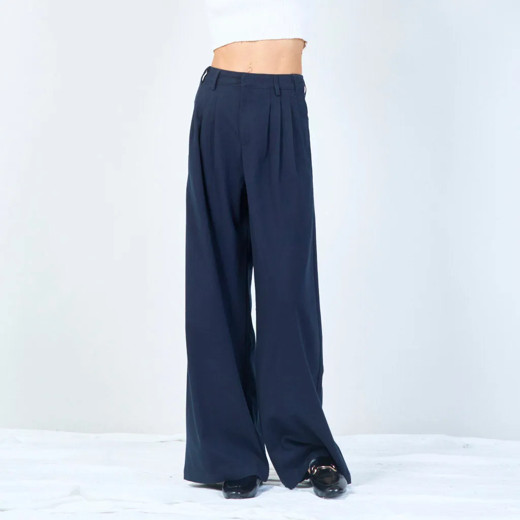 Tailored wide-leg trousers with pleated front wholesale