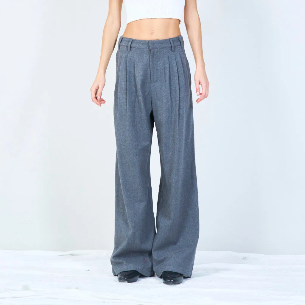 Tailored wide-leg trousers with pleated front wholesale