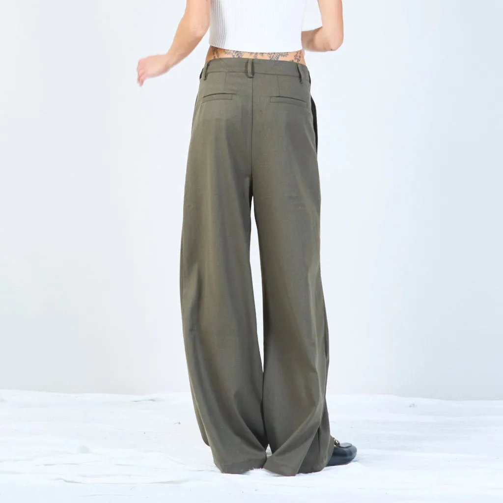 Tailored wide-leg trousers with pleated front wholesale