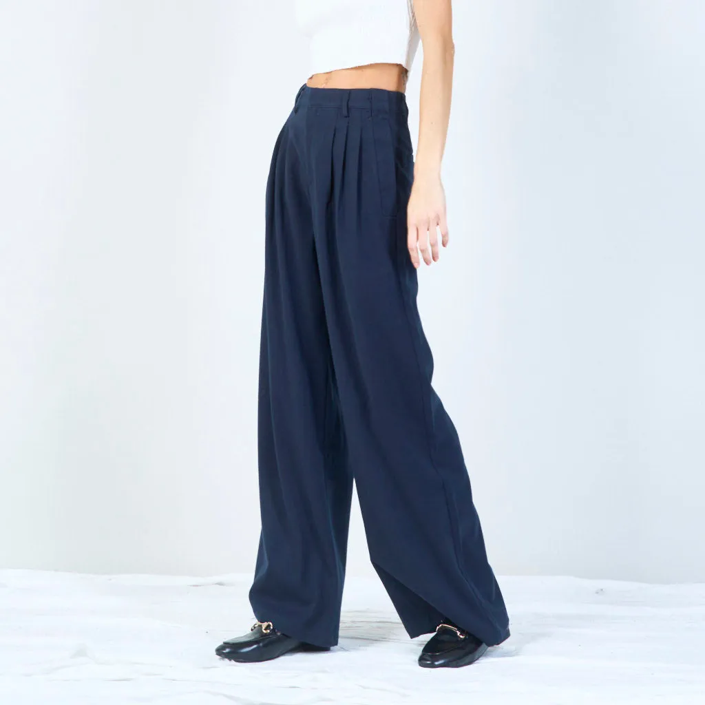 Tailored wide-leg trousers with pleated front wholesale