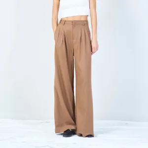 Tailored wide-leg trousers with pleated front wholesale