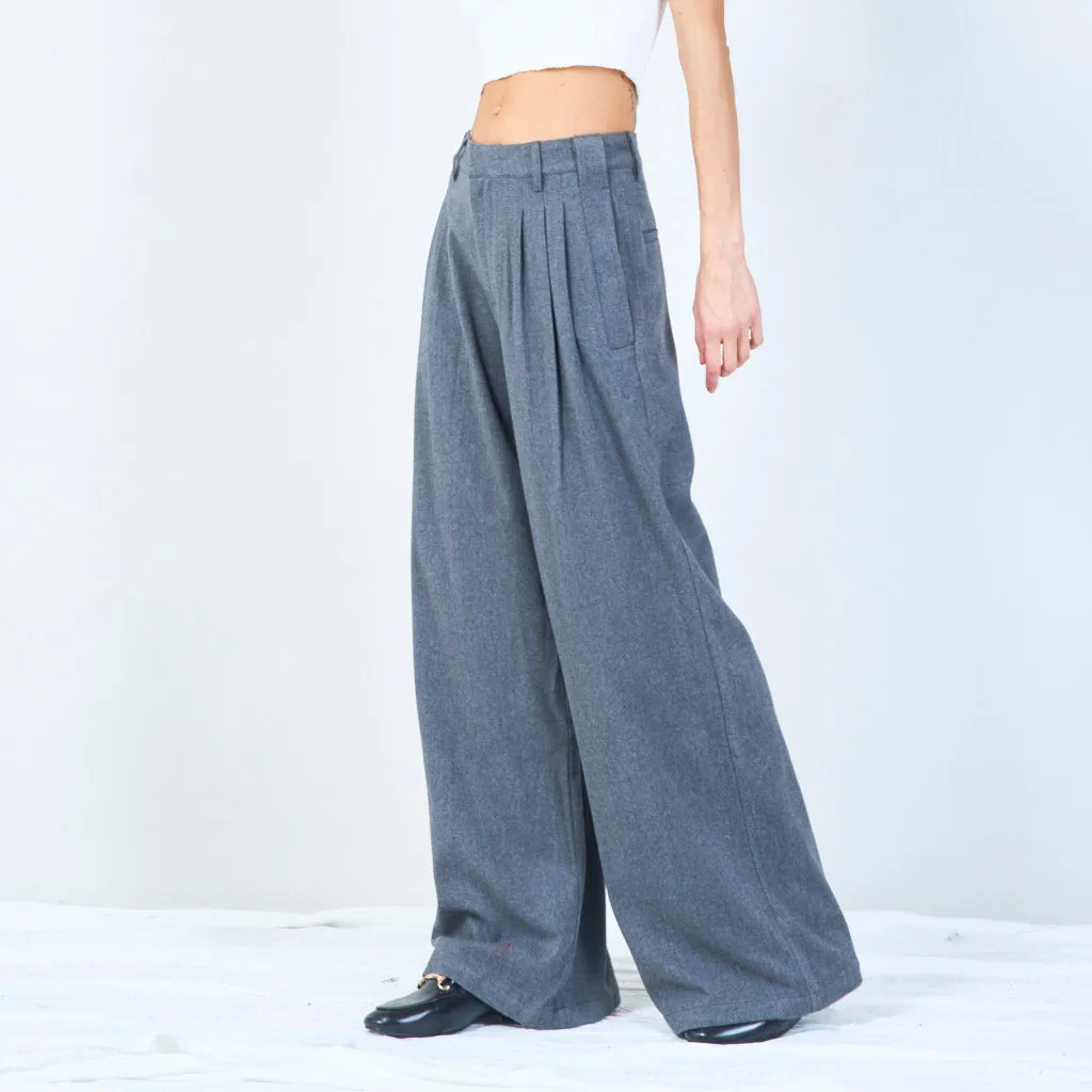 Tailored wide-leg trousers with pleated front wholesale