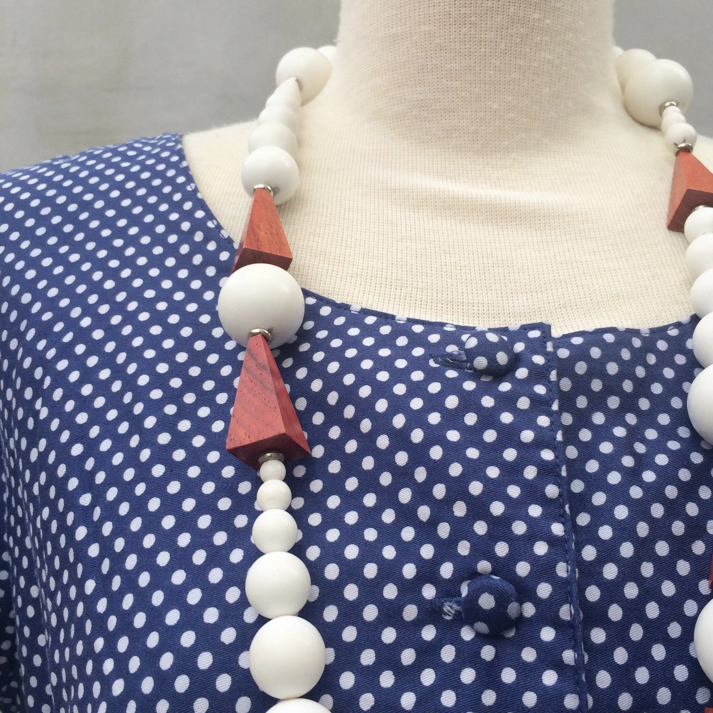 Triangle Bits & Bobs | Vintage mid-century Atomic mod age Geometric Shapes and Plastic beaded chunky necklace