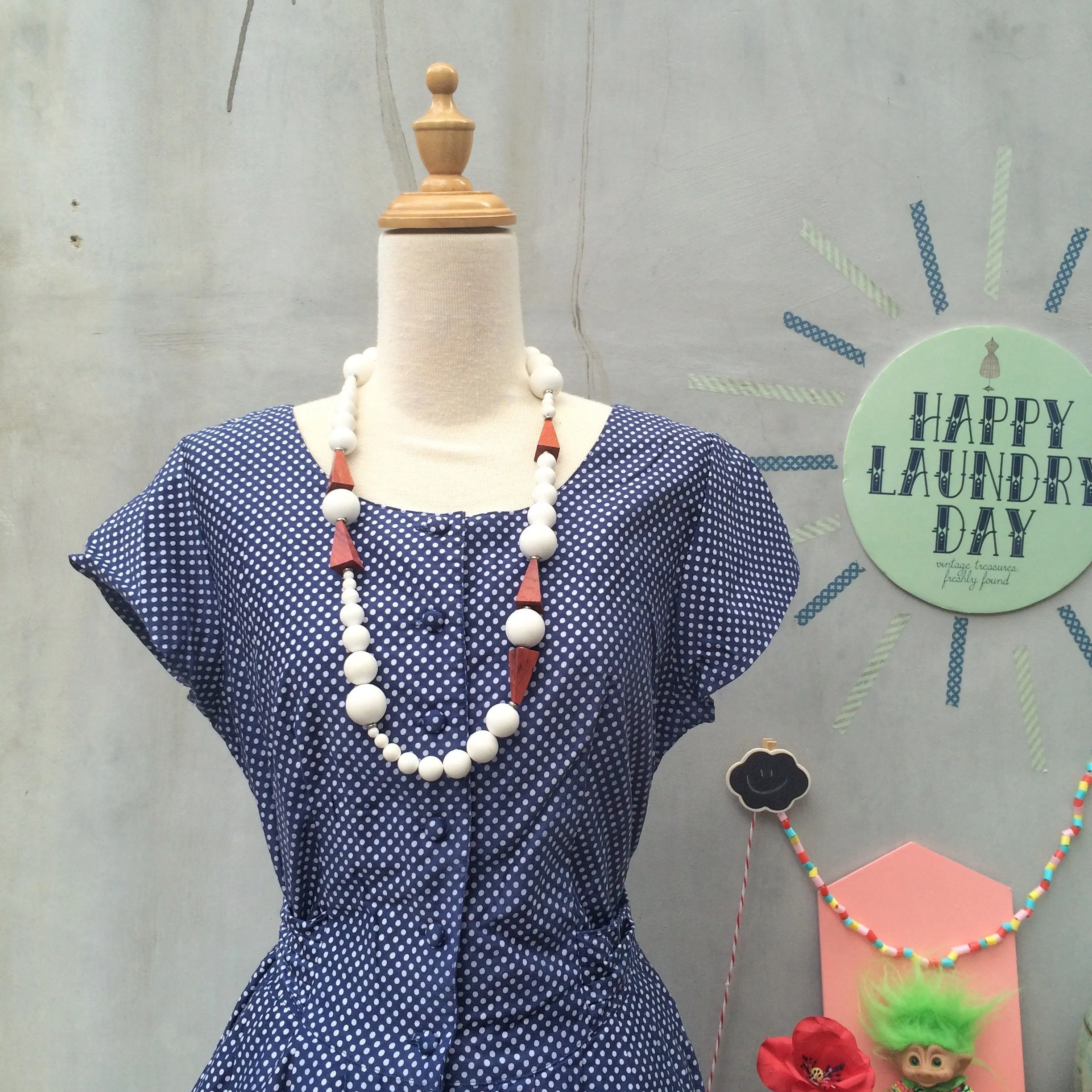 Triangle Bits & Bobs | Vintage mid-century Atomic mod age Geometric Shapes and Plastic beaded chunky necklace