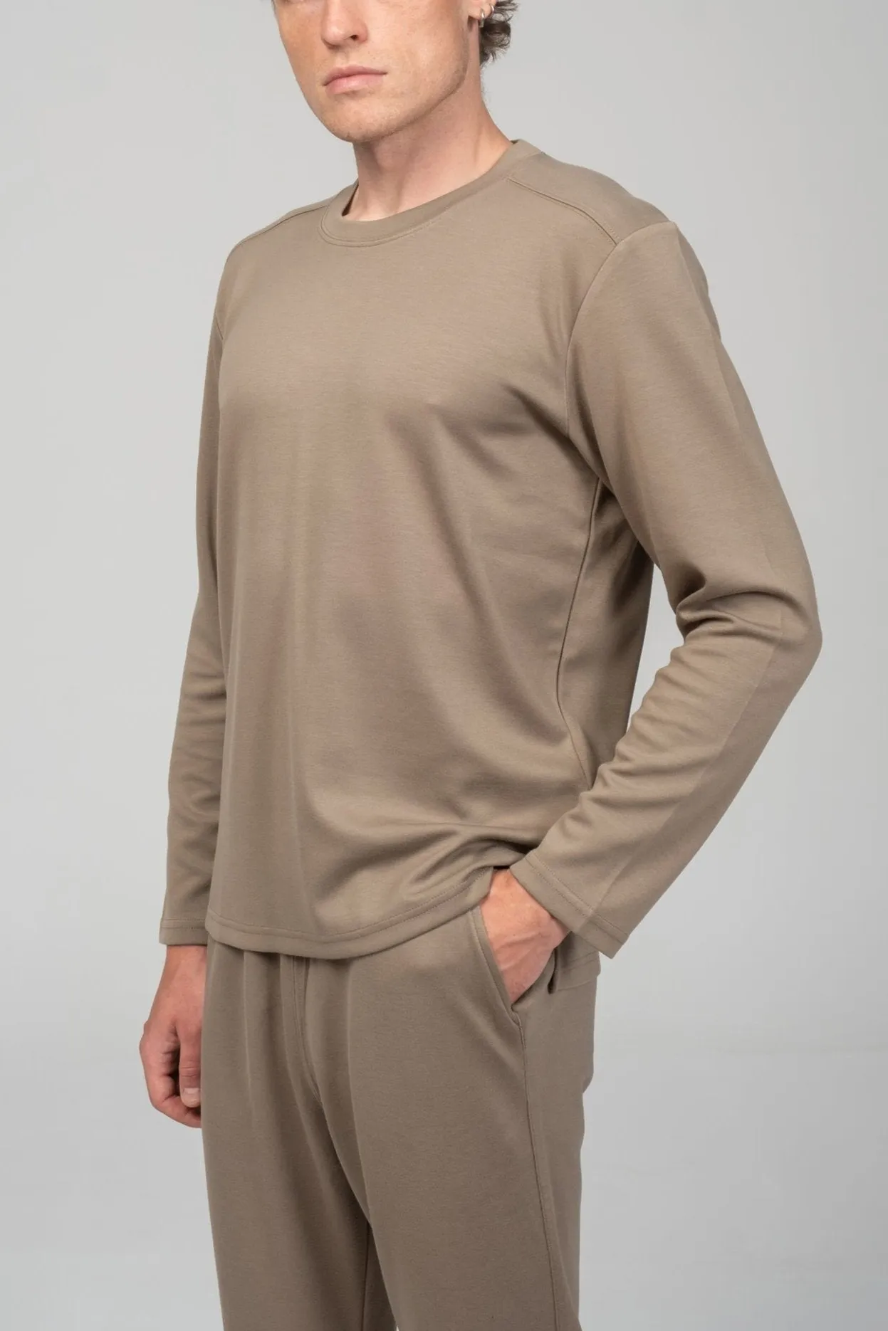 True Classic Long Sleeve Sweater - Dark Beige