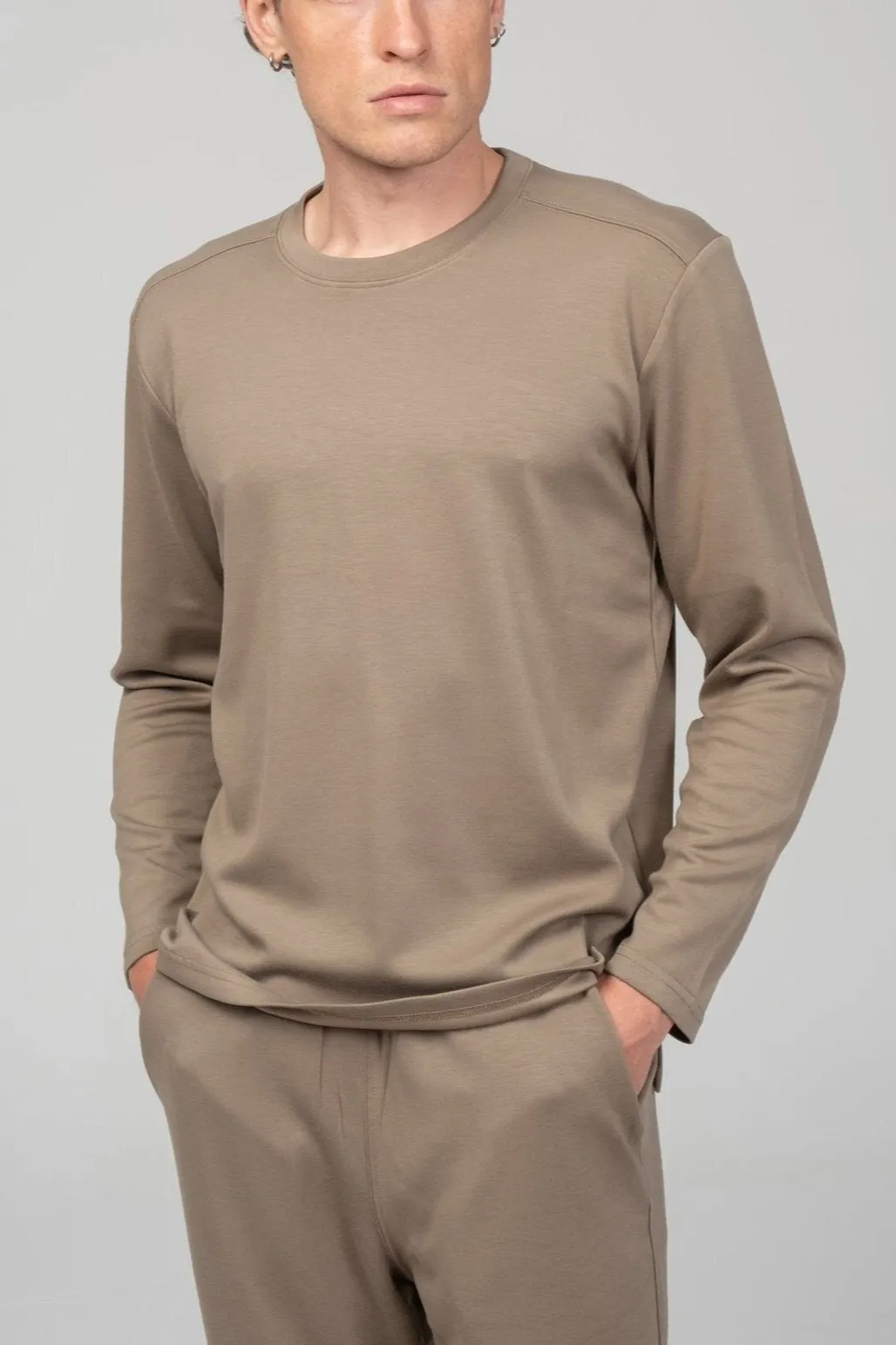 True Classic Long Sleeve Sweater - Dark Beige