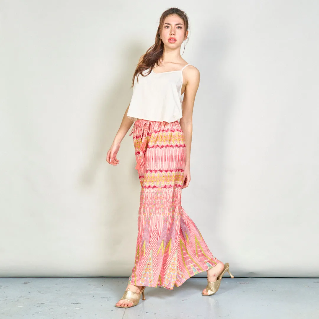 Vibrant geometric wide-leg trousers wholesale