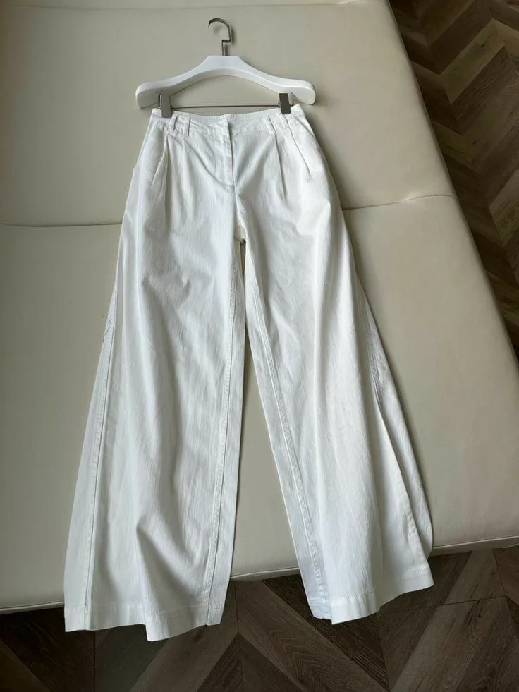 White wide leg jeans