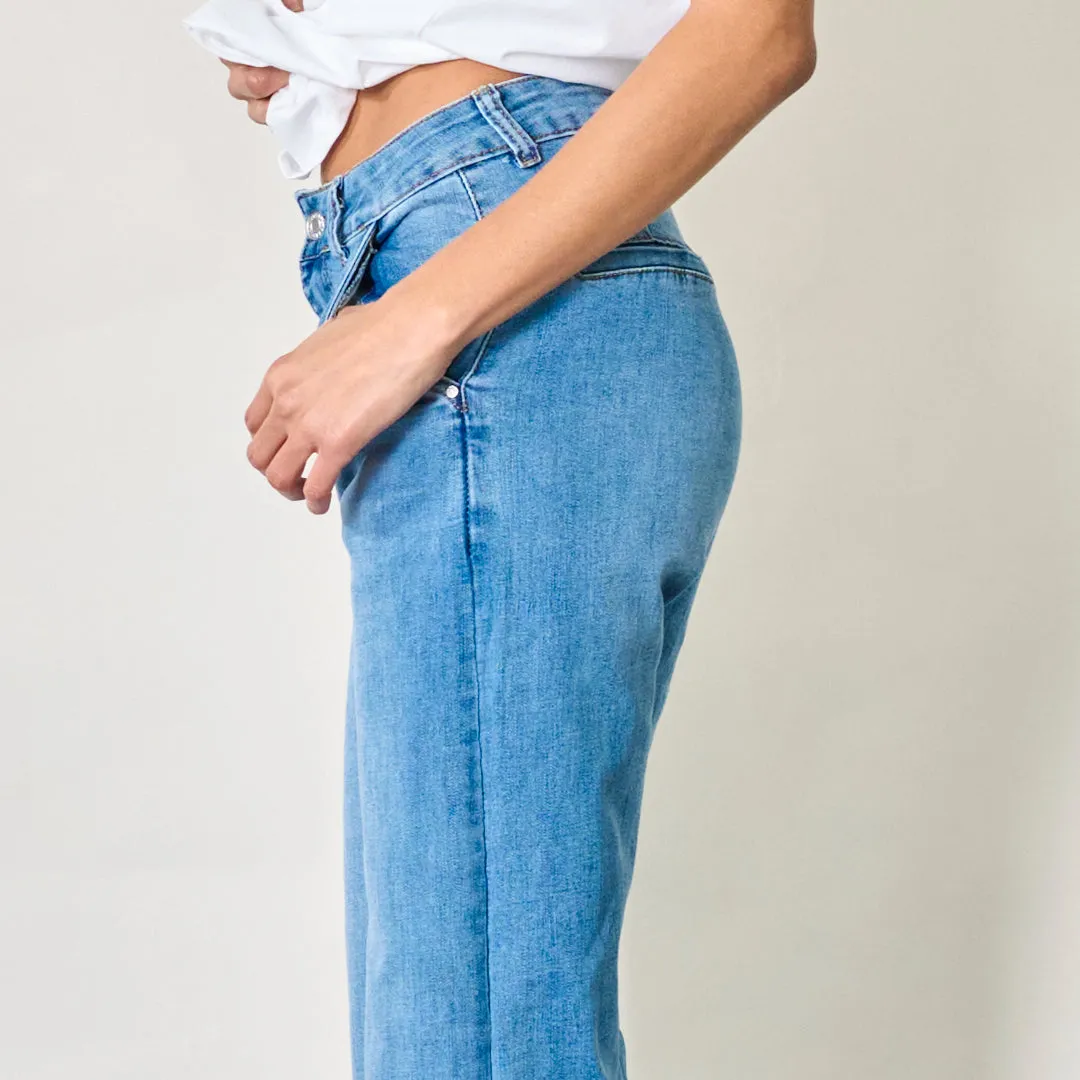 Wide-leg casual denim pants wholesale