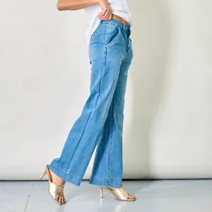 Wide-leg casual denim pants wholesale