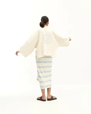 Women: Sulam Boxy Top (Blue)