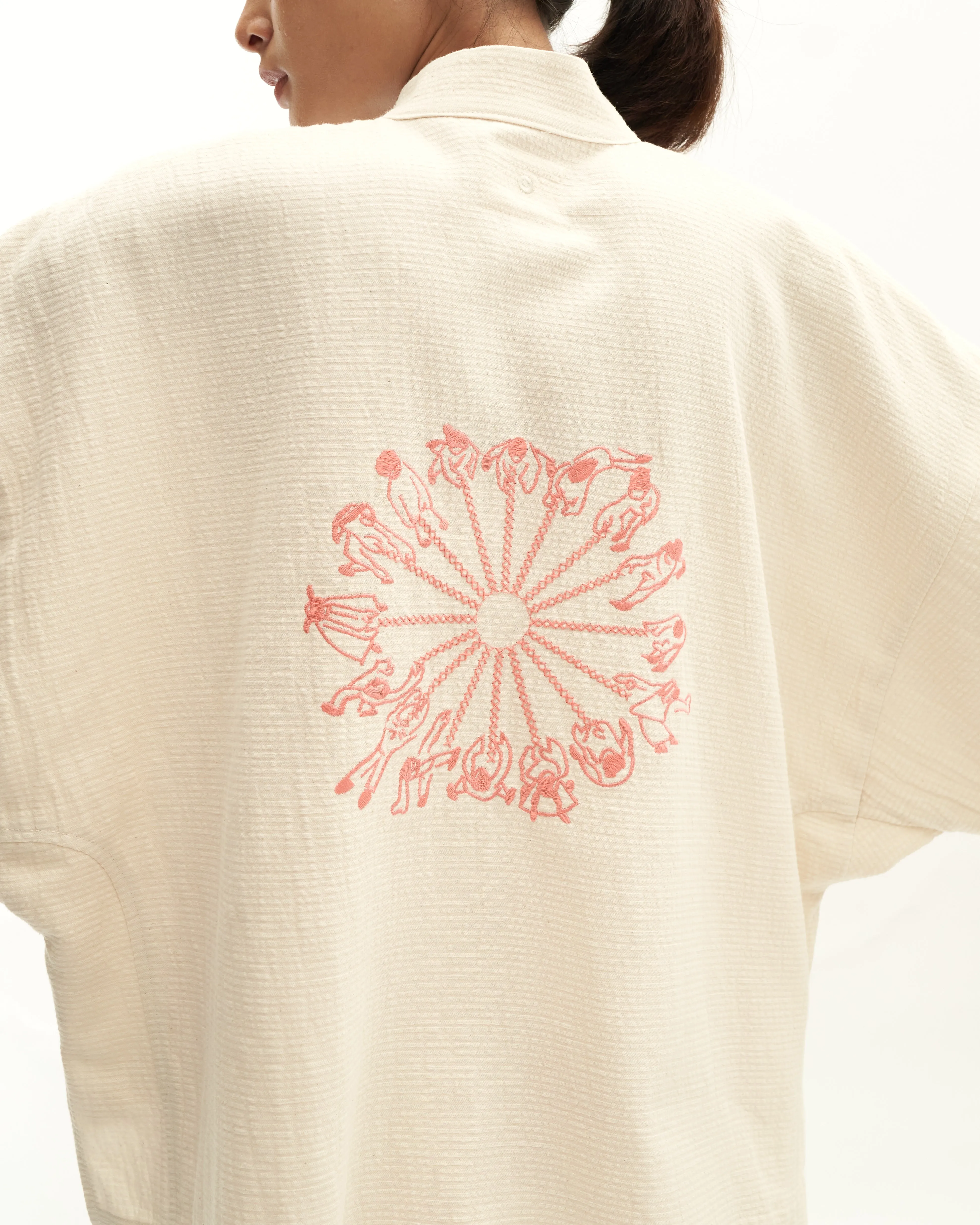 Women: Sulam Boxy Top (Red)