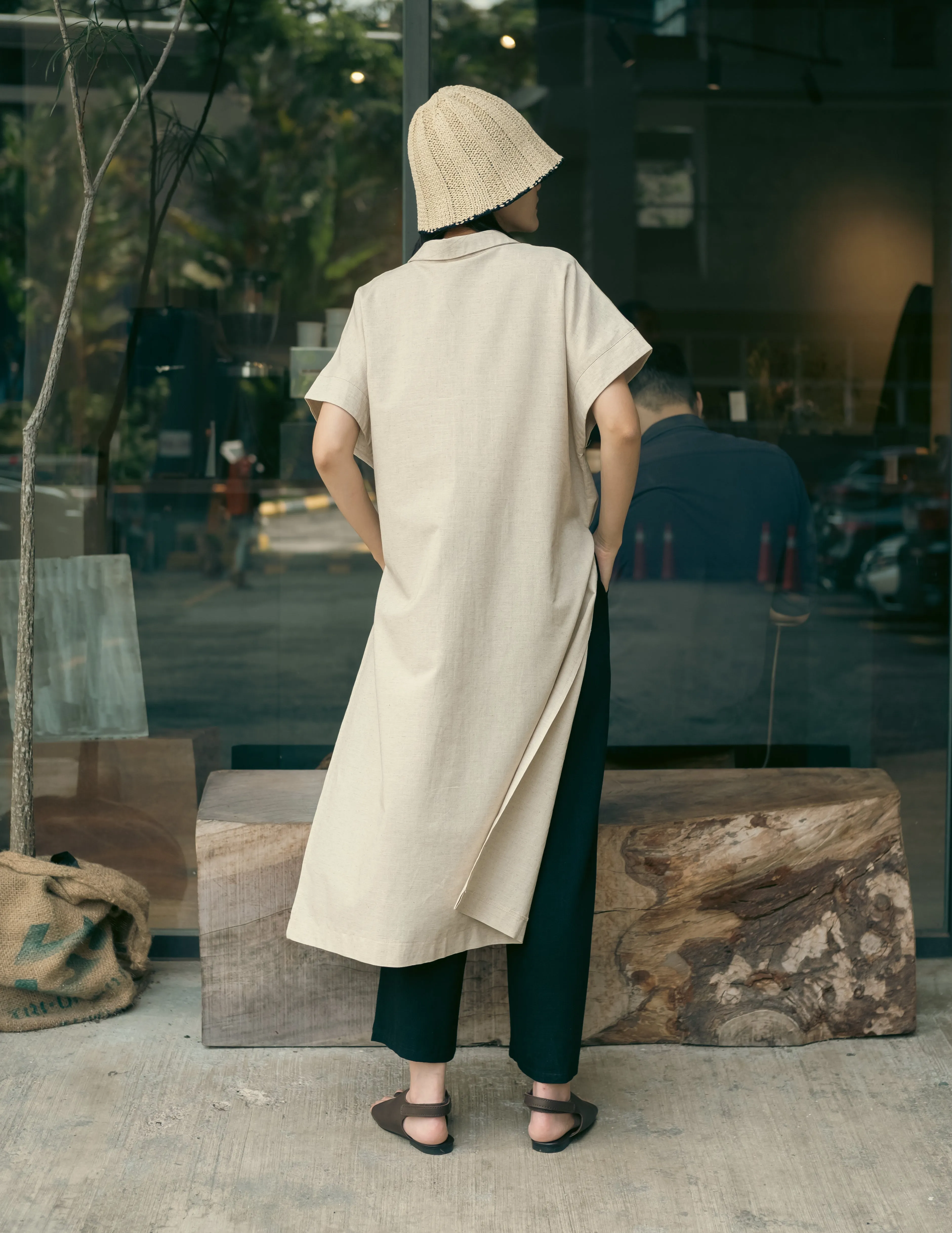 Womens: The Boxy Shirt Dress (Sand)