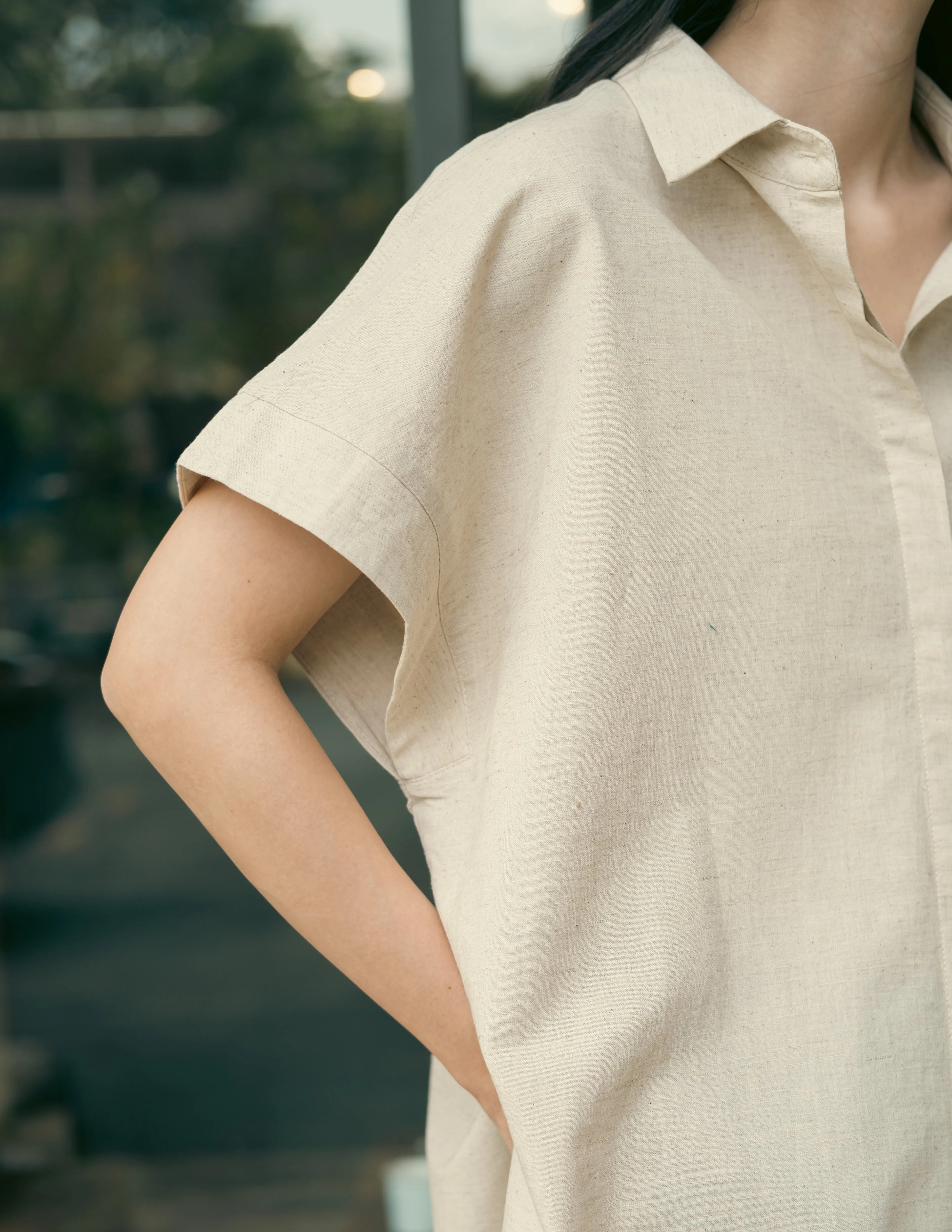 Womens: The Boxy Shirt Dress (Sand)