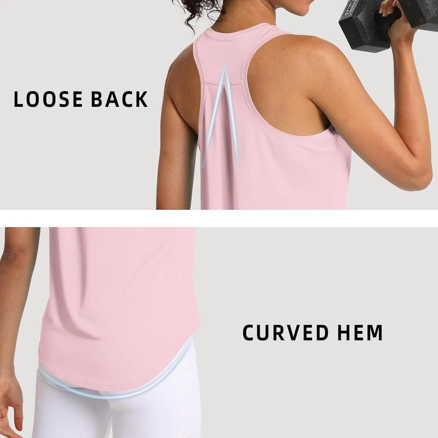 Women's Workout Tank Tops Woman Sleeveless Loose Fit Gym Tops Athletic Shirts Racerback Quick Dry UPF 50 